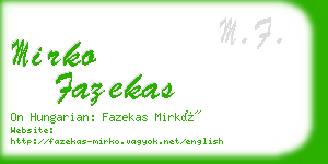 mirko fazekas business card